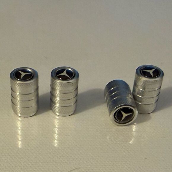 Mercedes Valve Stem Caps in Silver Set of 4 NWT - Picture 3 of 4